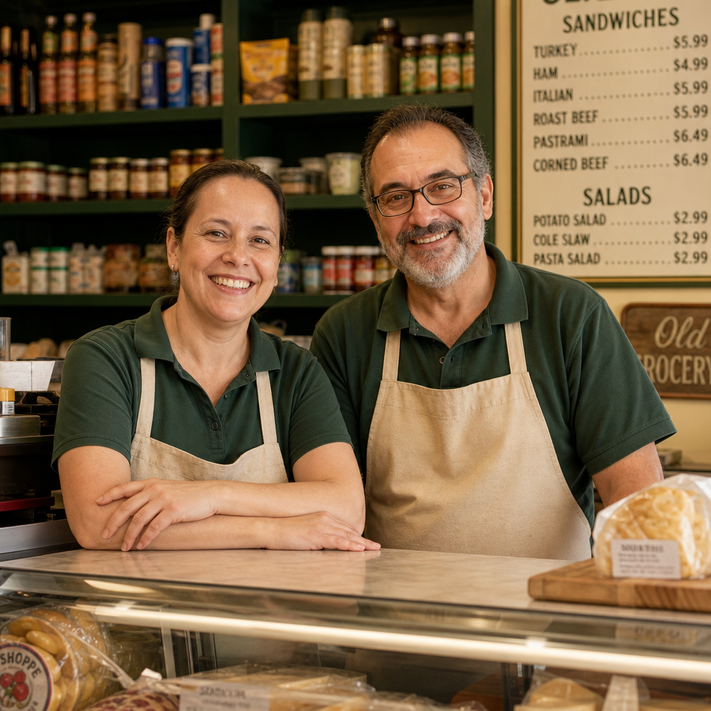 Smiling, friendly Chuck J & S Grocery employees behind the deli counter
